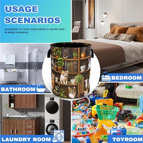 Cute Cat Laundry Basket Bookshelf Animal Oxford Cloth Laundry Hamper - Image 4
