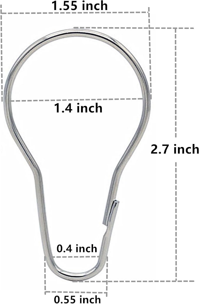 Silver Shower Curtain Rings Metal Hooks Ring Nickel Plated Rustproof - Image 4
