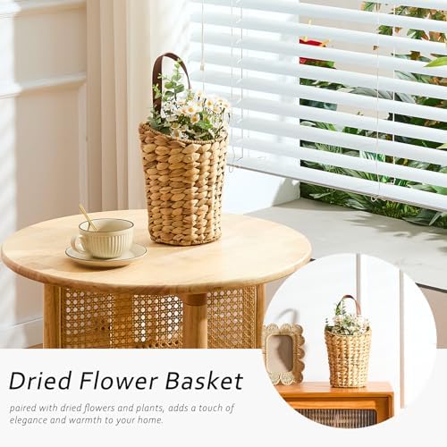 Handwoven Water Hyacinth Boho Front Door Basket - Image 5