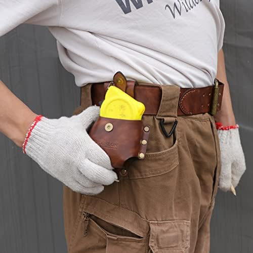TOURBON Leather Tape Measure Pouch Belt Tool Carrier Holder Holster - Image 4