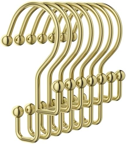 Goowin Shower Curtain Hooks, Anti-Drop Metal Shower Curtain Rings Hooks by Goowin