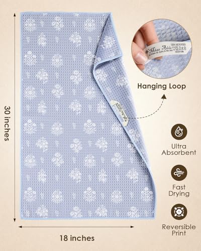 Miss Adola Reversible Microfiber Kitchen Towels Set of 2, Toile Elegance - Image 4
