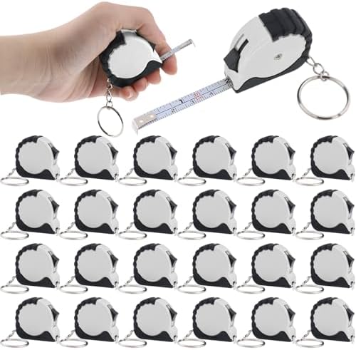 24 Pieces Mini Tape Measure Keychains 3 ft Small Retractable Measuring Tape by zsccxq
