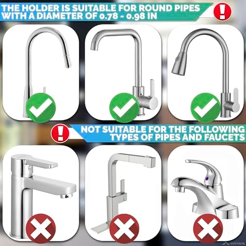 ALPENKOK Stainless Steel Faucet Sponge Holder, 360° Rotating Design - Image 6