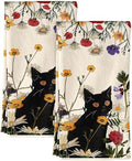 Miss Adola 150GSM Flour Sack Kitchen Towels Set of 2, Cat in Grass by MissAdola
