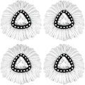 4 Pack EasyWring Spin Mop Refill Replacement Heads by Qulable