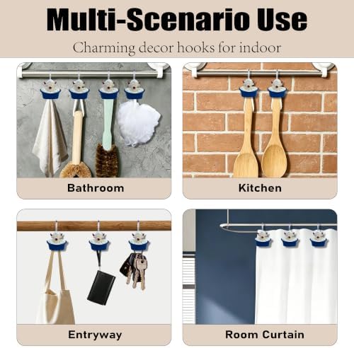 12 Pcs Funny Theme Highland Cow Shower Curtain Hooks - Image 5