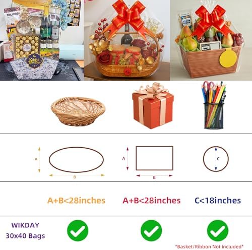 WIKDAY Shrink Wrap Bags for Gift Baskets 20 PCS 30x40 Inches Extra Large - Image 2