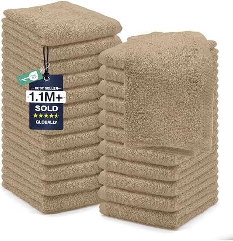 DAN RIVER 24 Pack Cotton Wash Cloths Set by DanRiver