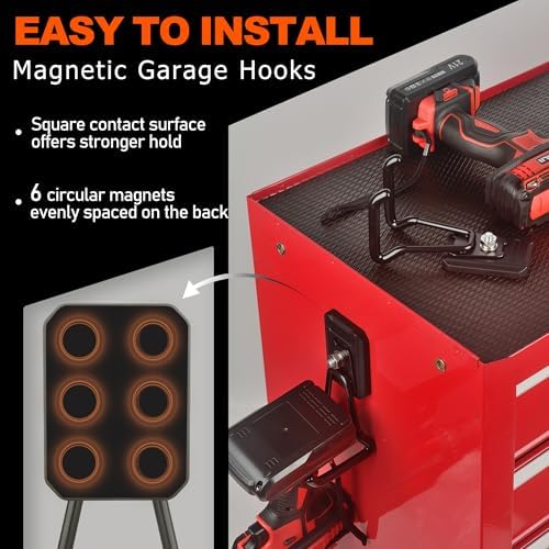 ULIBERMAGNET Heavy Duty Magnetic Hooks, 4 Pack Strong Extra Large Magnet Hook - Image 6