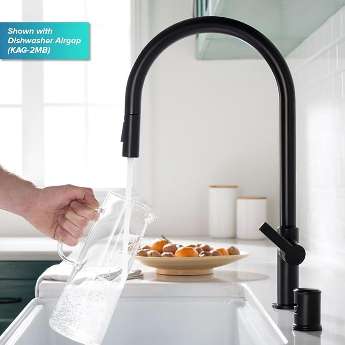 KRAUS Oletto High-Arc Single Handle Pull-Down Kitchen Faucet in Matte Black - Image 12