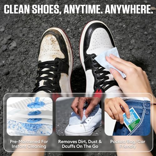 Sneaker Cleaning Wipes, Dual-Sided Instant Shoe Cleaner Wipes - Image 4