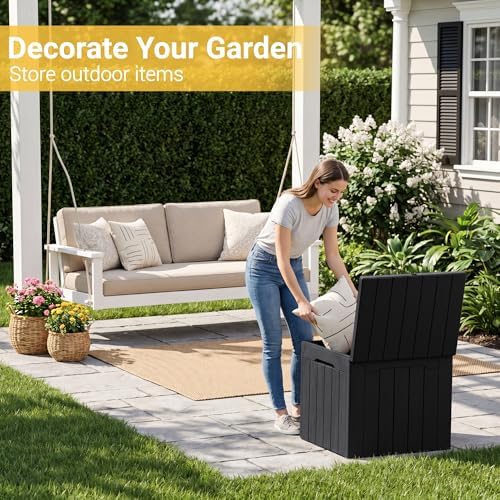 Greesum 33 Gallon Resin Deck Box All Weather Outdoor Storage Boxes - Image 2