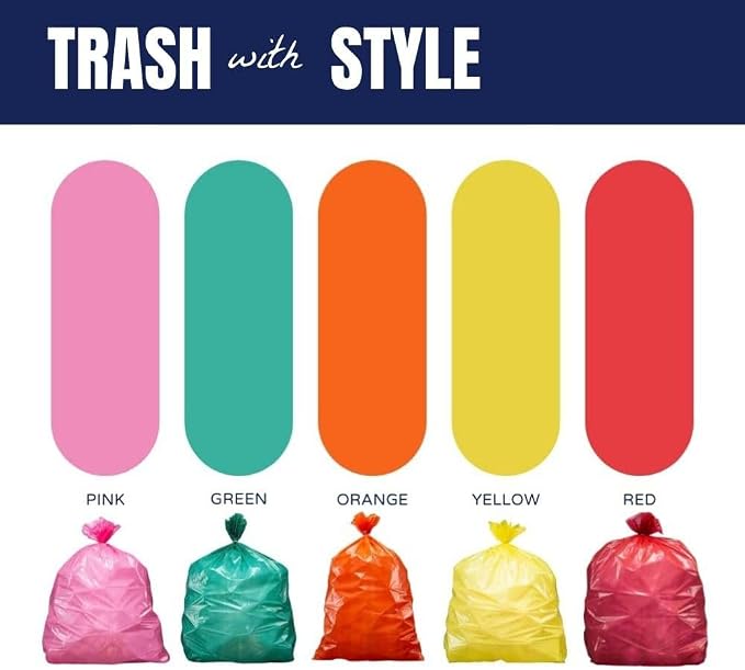 Plasticplace 12-16 Gallon Trash Bags │ 1.2 Mil │ Pink Garbage Can Liners │ 24” - Image 4