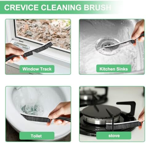 12PCS Crevice Cleaning Brush, Hard Bristle Grout Scrub Brushes - Image 2