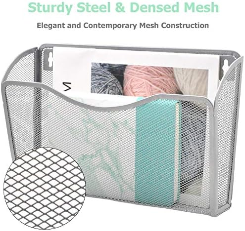 EASEPRES 6 Single Pocket Mesh Hanging File Organizer, Vertical Wall Mounted - Image 4