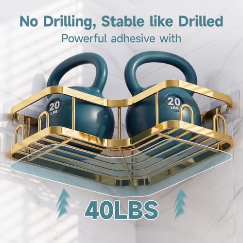 Veken Corner Shower Caddy 3-Pack, Advanced Rustproof Design&Stable Storage - Image 4
