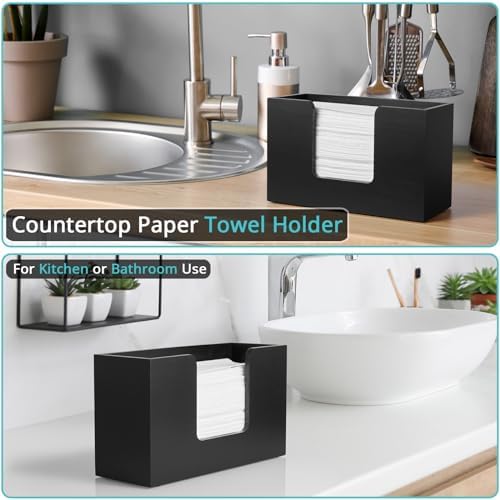Wooden Paper Towel Dispenser Countertop, Bathroom Guest Towel Holder - Image 4