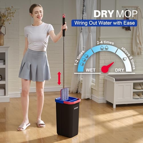 JOYMOOP Flat Mop System, Microfiber Mop and Bucket Set, Floor & Wall Cleaning - Image 3