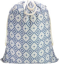 Canvas Laundry Bag with Handles & Drawstring, XL 33"Wx 35"H, Geometry Blue by CALACH