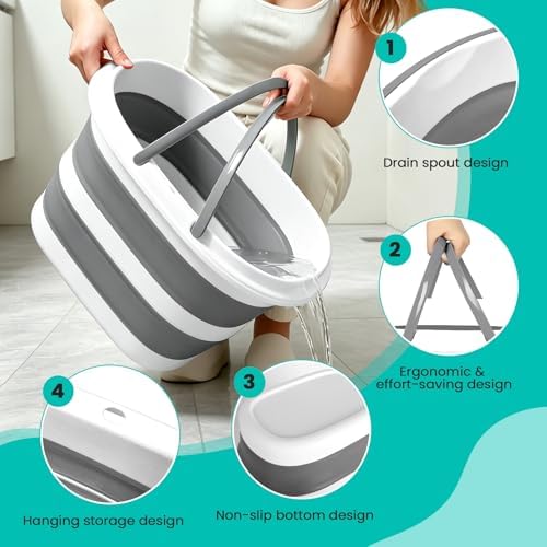 Collapsible Mop Bucket with Handle - Image 3