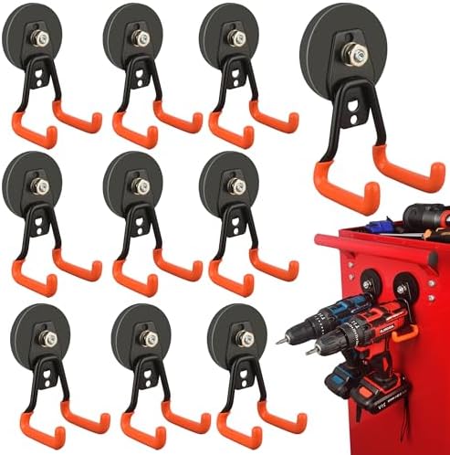 ULIBERMAGNET New Upgraded Heavy Duty Magnetic Garage Hooks, 10 Pack Strong by ULIBERMAGNET