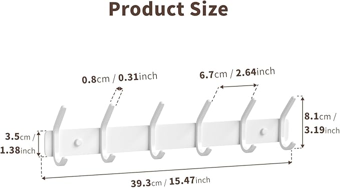 Coat Rack Wall Mount Hooks - Image 6