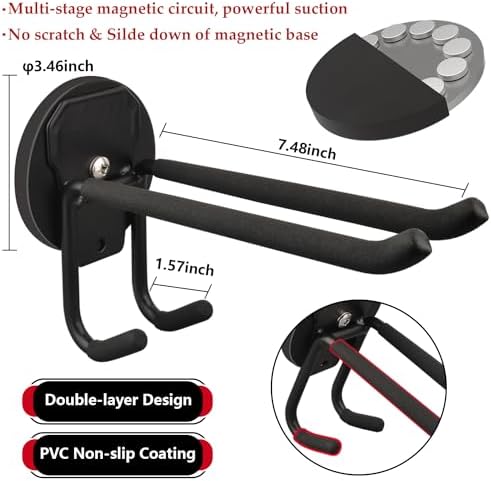 ULIBERMAGNET Double Layer Magnetic Hooks, Heavy Duty Magnetic Storage Hooks - Image 3