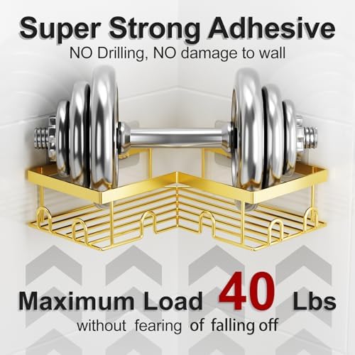 Liuoud Corner Shower Caddy, 5 Pack Adhesive Stainless Steel Organizer - Image 4