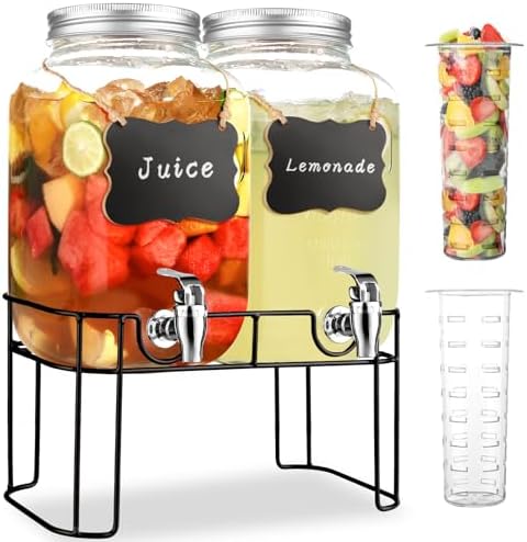 2 Gallon Glass Drink Dispensers by Unknown