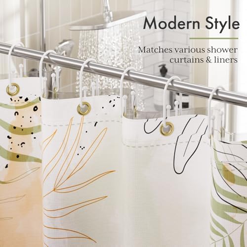 Bathway White Shower Curtain Hooks, Large Double Hook Shower Curtain Hooks Rust - Image 7