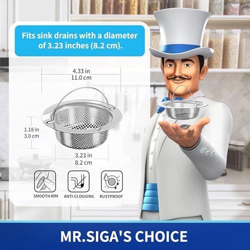 MR.SIGA Kitchen Sink Strainer, Stainless Steel Sink Drain Strainer, 2 Pack - Image 2