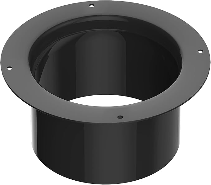 Hon&Guan 3 Inch Duct Connector Flange, 3 Inch Duct Collar Dryer Vent Connector for Heating Cooling Ventilation Vent System, Black.