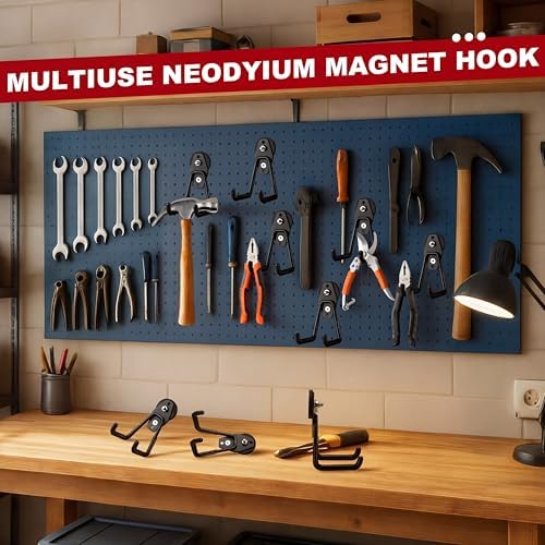 Landhoow 34 Pcs Large Magnetic Hooks Heavy Duty Garage Magnet Hooks Strong - Image 5