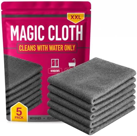 5 Pack Genie Cloth Magic Cloth, Magic Cleaning Cloth, Microfiber Cleaning Cloths by CLNXMT