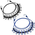 2 Pack Portable Travel Clothesline ，Black+Blue Retractable Portable Clothesline by Sopepoyie