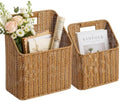 Set of 2 Waterproof Rattan Hanging Storage Baskets, Wicker Wall Baskets Decor by Unknown