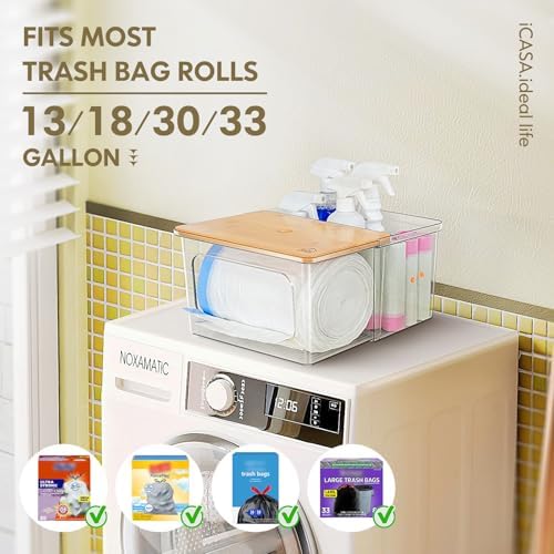 iCASA 2 in 1 Trash Bag Holder Garbage Bags Dispenser Under Sink Organizer - Image 4
