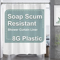 AmazerBath Plastic Shower Curtain, 72 x 65 Inches PEVA Heavy Duty White Shower by AmazerBath