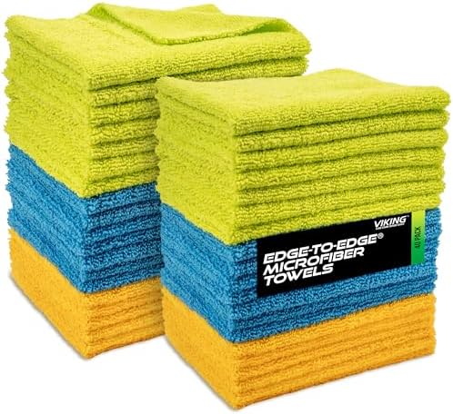 VIKING Microfiber Car Cleaning Cloth, 12 inch x 16 inch, 40 Pack by VikingCarCare