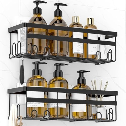 WOWBOX 2 Pack Adhesive Shower Caddies, No Drill Bathroom Shelves by WOWBOX
