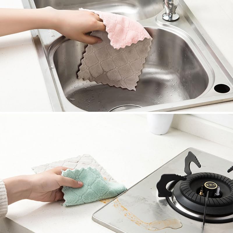 20 Pack Cleaning Cloth Kitchen Cloth, Dish Towels Super Absorbent Coral Velvet - Image 4