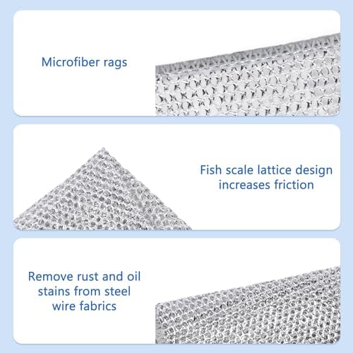 Aidoclip Non-Scratch Steel Wool Dishcloths Kitchen Scrubbers - Image 5
