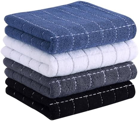 Homaxy 100% Cotton Terry Kitchen Towels, 4 Pack by Homaxy