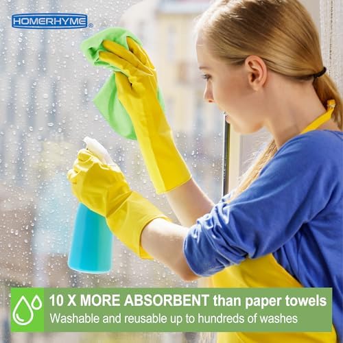 Microfiber Cleaning Cloth, 12 Pack Green Cleaning Rags, Reusable Microfiber - Image 4