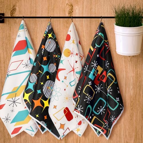 Bencailor 6 Pcs Black Geometric Kitchen Towels Decorative Sets Dish Towels - Image 2