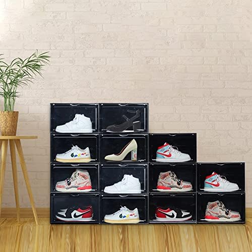 XL clear shoe storage boxes stackable, 8 Pack Large Shoe Boxes Clear Plastic - Image 2