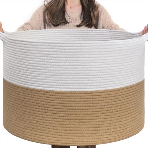 INDRESSME XXXLarge Woven Rope Blanket Basket Living Room by INDRESSME
