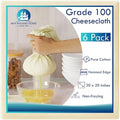 6 PCS Reusable Cheesecloth, Grade 100, 20x20 Inch Hemmed Cheese Cloth by NewEnglandStories