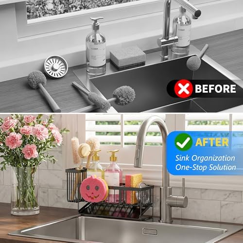 Cisily Sponge Holder for Kitchen Sink, Smiley Face Sink Caddy - Image 3